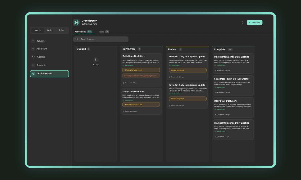 Multi-agent orchestration view