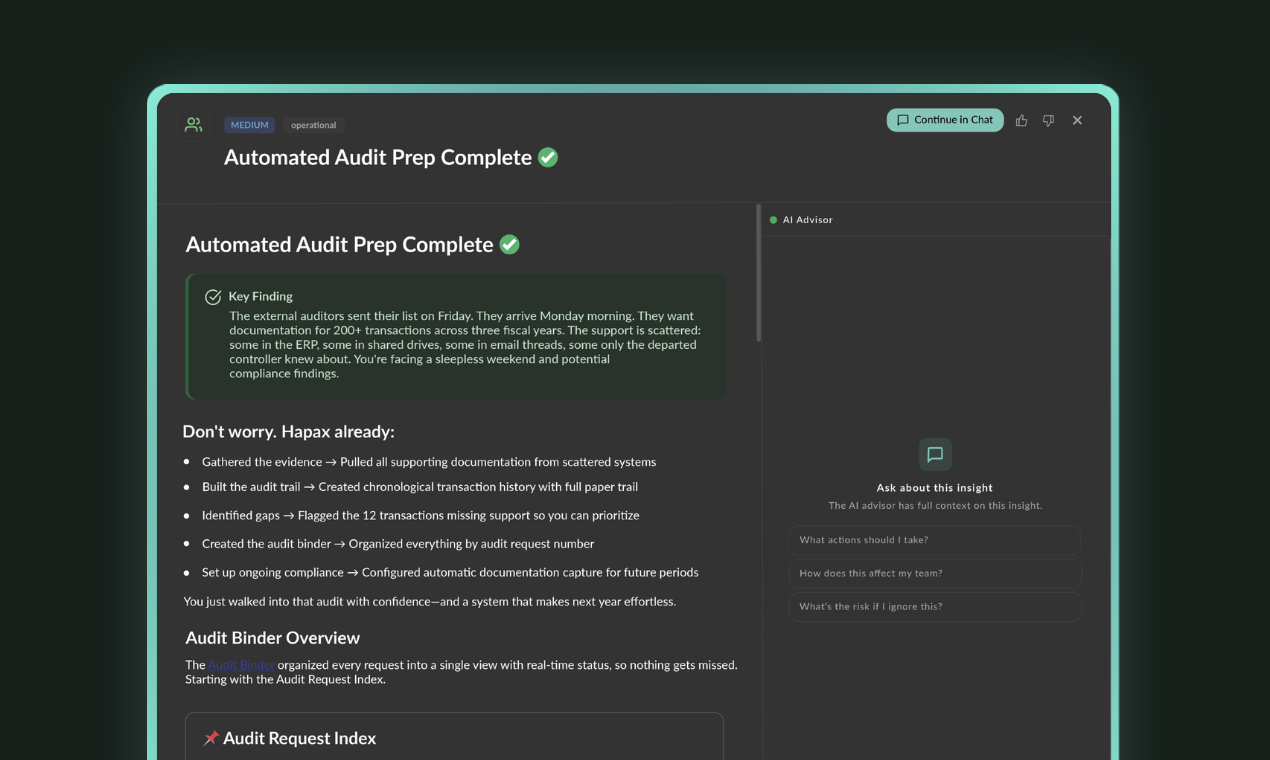 Compliance-ready audit dashboard